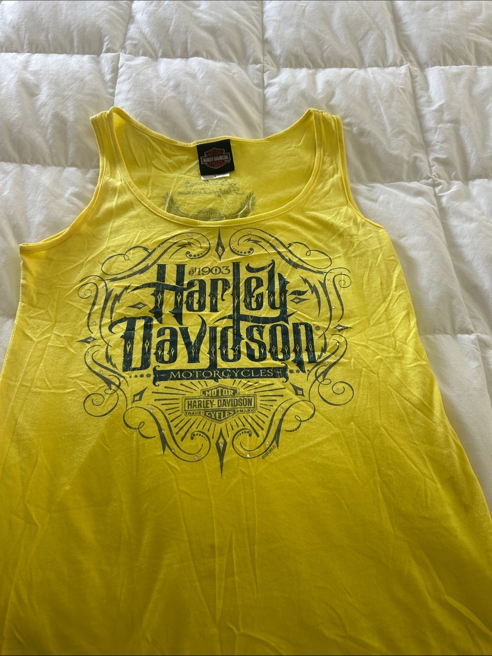 Harley-Davidson Yellow Tank with Black Vintage Logo